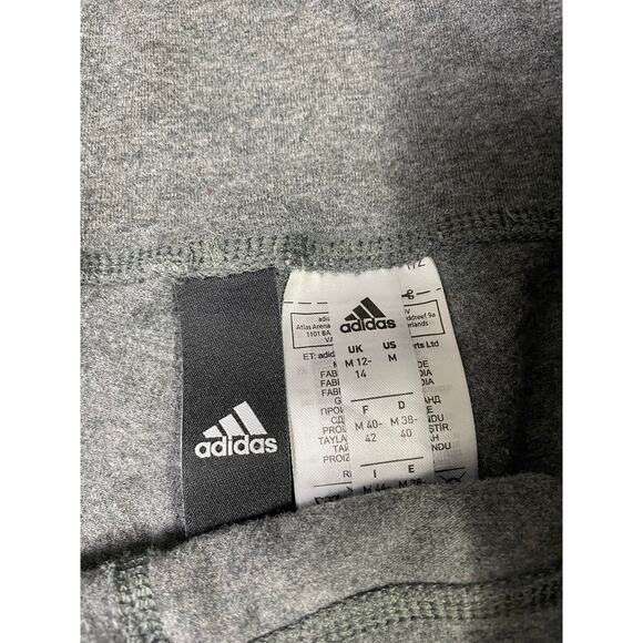 Adidas 3-Stripes Leggings Gray Cotton‎ Blend Mid Rise Women's Medium Activewear - Picture 3 of 8